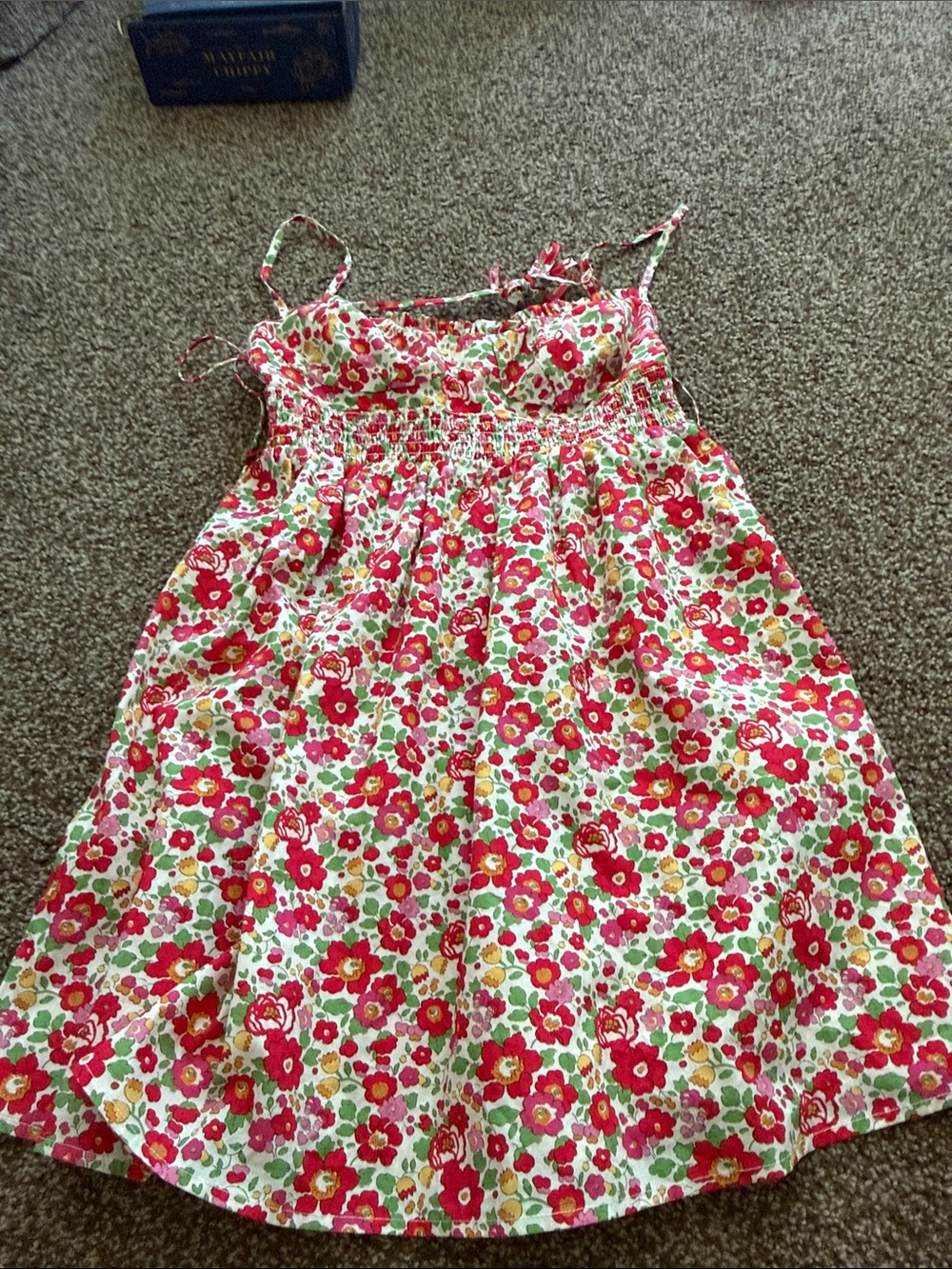 For Love And Lemons Floral Mini Dress in White, Red & Green